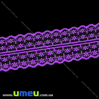 Кружево тонкое, 45 мм, Фиолетовое (LEN-020692)