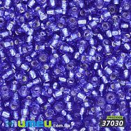 Бісер чеський 8/0, №37030, Синій, Блискучий (BIS-025552)