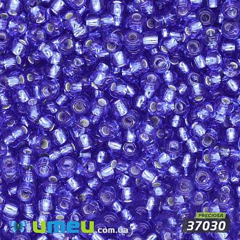 Бісер чеський 8/0, №37030, Синій, Блискучий (BIS-025552)