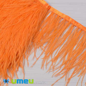 Пір'я страуса на стрічці, 10-15 см, Помаранчеві (PER-040314)