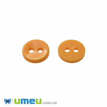 Гудзик пластиковий Круглий, 11,5 мм, Помаранчевий (PUG-047923)