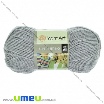 Пряжа YarnArt Super Merino 100 г, 280 м, Сіра 195 (YAR-025437)