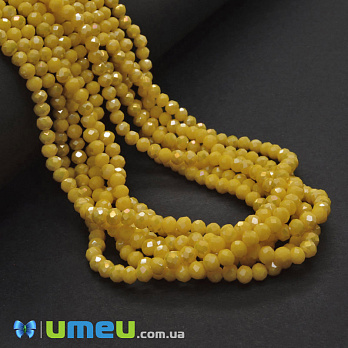 Бусины рондели, 4х3,5 мм, Желтые АВ (BUS-049045)
