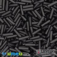 Бісер японський Miyuki Стеклярус 6 мм BGL2-401F, Чорний матовий (BIS-045909)