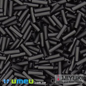 Бисер японский Miyuki Стеклярус 6 мм BGL2-401F, Черный матовый (BIS-045909)