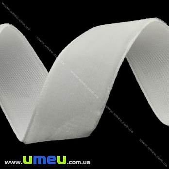 Стрічка оксамитова, 20 мм, Біла (LEN-017844)