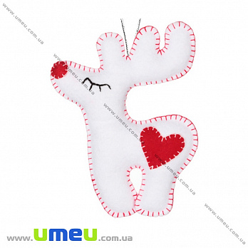 Набір з фетру для створення іграшки, Білий оленятко ФН-07, 14х11 см (FLT-034827)