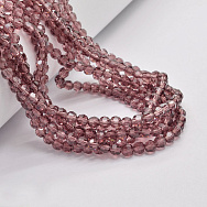 Намистини круглі грановані, 4 мм, Аметистові (BUS-049312)