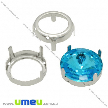 Оправа-цапи під Ріволі Кругла, 18 мм, Темне срібло (OSN-018520)