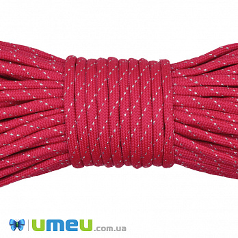 Шнур паракорд семіжільний меланж 4 мм, Червоно-малиновий (LEN-040203)