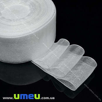 Лента из органзы, 40 мм, Белая (LEN-016601)