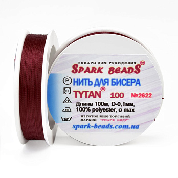 Нить для бисера Титан 100, Бордовая №2622, 100 м (MUL-010618)