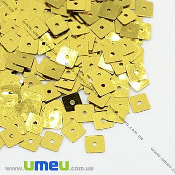 Паєтки Китай квадратні, 5х5 мм, Золотисті (PAI-013150)