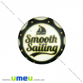 Кабошон скляний з принтом Морський, 16 мм, Круглий (KAB-017665)