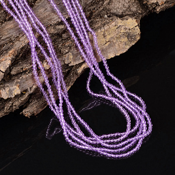 Намистини Аметист, Натур. камінь, 2,5 мм, Круглі грановані (BUS-040888)