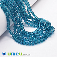 Намистини круглі грановані, 4 мм, Бірюзові (BUS-049318)