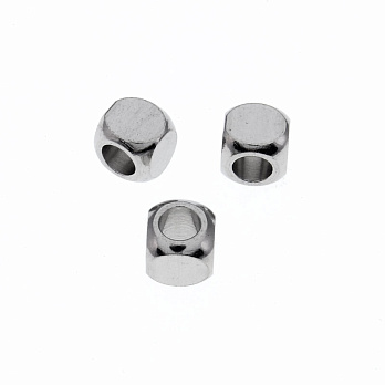 Бусины из нержавеющей стали Куб, 4 мм, Темное серебро (STL-044586)