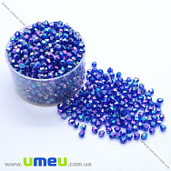 Бусины акриловые Биконусы, 4х4 мм, Синие АВ (BUS-018053)