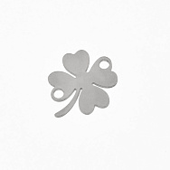 Конектор з нерж. сталі Клевер, 16х13 мм, Темне срібло (STL-061387)