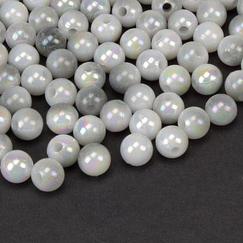 Бусины пластиковые градиентные, Круглые, 6 мм, Серые  (BUS-059561)