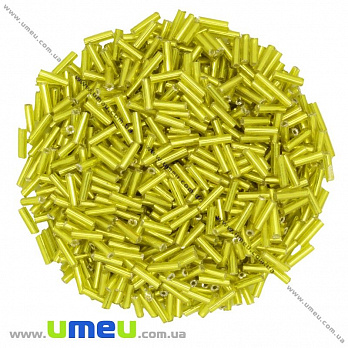 Бісер китайський стеклярус, 6 мм, Жовтий блискучий (BIS-012036)