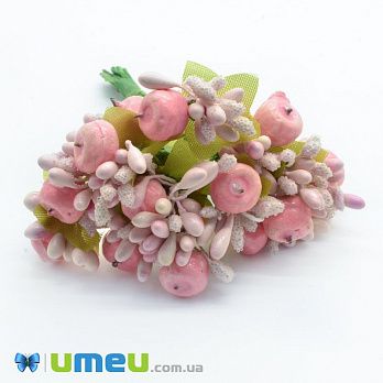 Тичинки на дроті з яблучком, Рожеві (DIF-044671)