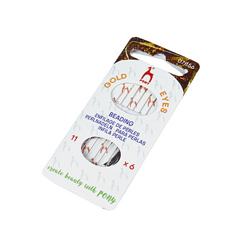 Набір бісерних голок №11 з нитковдевателем PONY, 6 шт (UPK-008693)