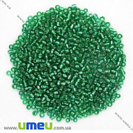 Бисер китайский средний, 8/0, Зеленый блестящий, 3 мм (BIS-007977)