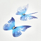 Аплікація пришивна Метелик з органзи, 5х3,5 см, Синя (APL-060096)