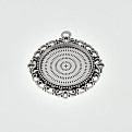 Основа кругла ажурна, 43х38 мм, 25 мм, Античне срібло (OSN-059468)