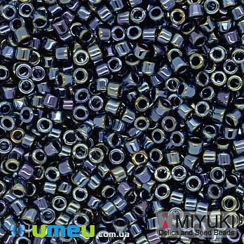 Бісер японський Miyuki Delica 11/0 DB006, Ірис гематит (BIS-045214)