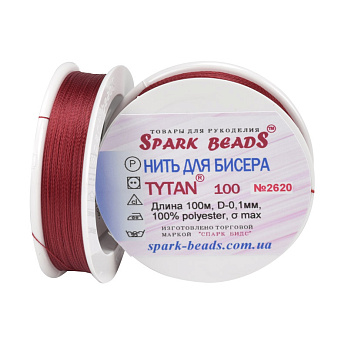 Нить для бисера Титан 100, Кармин №2620, 100 м (MUL-020525)