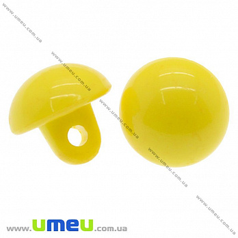 Пуговица пластиковая на ножке Круглая, 10,5х10 мм, Желтая (PUG-008903)