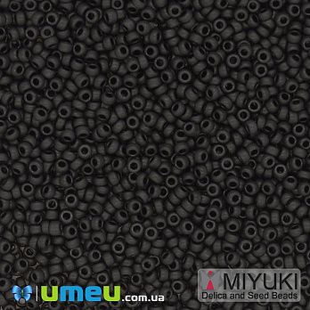 Бісер японський Miyuki круглий RR 15/0 №401F, Чорний матовий (BIS-045864)
