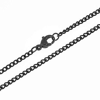 Основа на шию з нерж. ст., Чорна, 2 мм, 55 см (STL-058309)