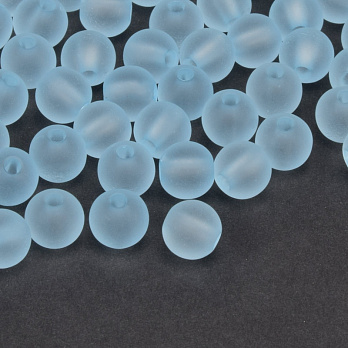 Бусины для сумок ОПТ, Акриловые матовые, Круглые, 8 мм, Голубые (BUS-059782)