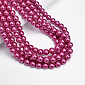 Бусины стеклянные Жемчуг Premium, 8 мм, Малиновые, Круглые (BUS-060512)
