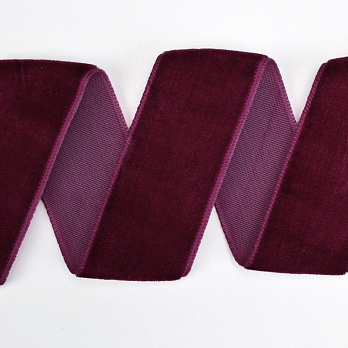 Стрічка оксамитова, 25 мм, Вишнева (LEN-060298)