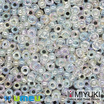 Бисер японский Miyuki круглый RR 8/0 №250, Прозрачный АВ (BIS-045938)