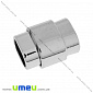 Замок магнітний для вклеювання шнура, Темне срібло, 19х15 мм (ZAM-015518)