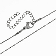 Основа на шию з нерж. ст. з подовжувачем, Темне срібло, 0,9 мм, 45 см (STL-058334)