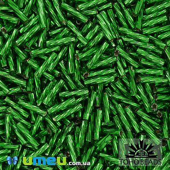 Бисер японский TOHO Стеклярус крученый 9 мм TW-03-27В, Зеленый (BIS-043356)