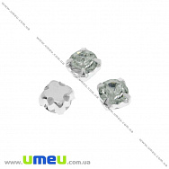 Шатон, пластиковий страз в цапах, 5,2 мм, Білий (STR-030066)