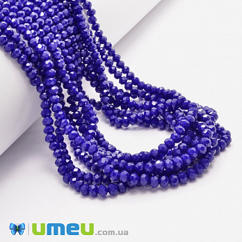 Намистини ронделі, 3,5х3 мм, Сині (BUS-029916)