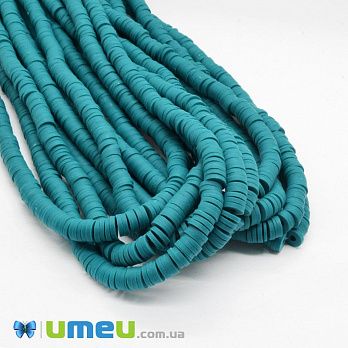 Намистини з полімерної глини, 6 мм, Бірюзові (BUS-044111)