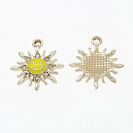 Підвіска метал. Сонечко-смайлик, 22,5 х19,5 мм, Світле золото (POD-054740)