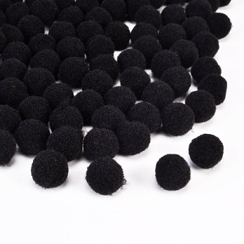Помпоны бархатные 1 см, Черные (DIF-052579)