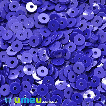 Пайетки Индия круглые плоские, 4 мм, Синие (PAI-037611)