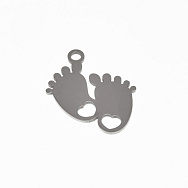 Підвіска з нерж. сталі Ніжки, 26х21 мм, Темне срібло (STL-059183)