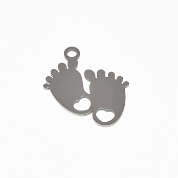 Підвіска з нерж. сталі Ніжки, 26х21 мм, Темне срібло (STL-059183)